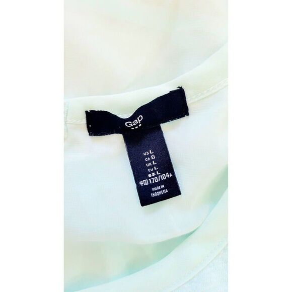 Womens L Gap Lightweight Spring-Ready Sleeveless Mint Green Keyhole Button Back - Picture 9 of 9